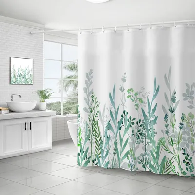 Produktbild von Duschvorhang, wasserdicht, mit Blumenmuster, 180 x 200 cm