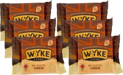Produktbild von Food-United gereifter RED-LEICESTER Cheese 6x200g Stück von WYKE-FARMS mature leicestershire cheese 10 Monate gereift englischer Hartkäse passt zu Burgern Sandwiches Fondue Käseplatten Gratins