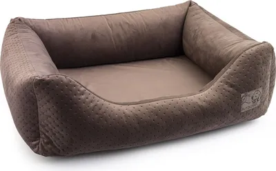 Produktbild von Premium Hundebett Velvet Braun XXL – 120x95x25 cm | Weiches Sofa für Hunde & Katzen