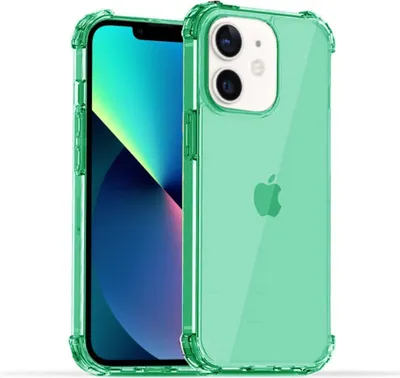 Produktbild von Smartphonica iPhone 12 Mini transparente  stoßfeste Silikonhülle mit Bumper - Grün