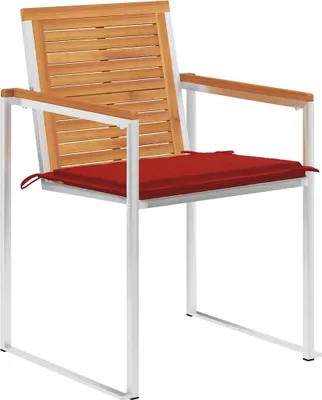 Image de vidaXL Chaises de jardin 4 pcs. avec coussins bois massif acacia