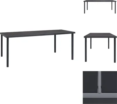 Zdjęcie produktu dla vidaXL Stół ogrodowy antracyt 190x90x74 cm stal - Stoły ogrodowe