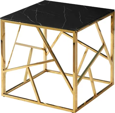 Immagine prodotto di Tavolino di design per riporre oggetti PIM 2 - marmo nero, oro
