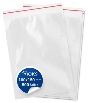 Imagen del producto de Bolsas de plástico pequeñas con cierre hermético, de 100x150 mm, 500 unidades, transparentes, para almacenamiento