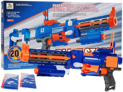 Immagine prodotto di Fucile 2in1 per bambini da 8 anni Blaze Storm 20 proiettili lunghi in schiuma + mirino laser + calcio