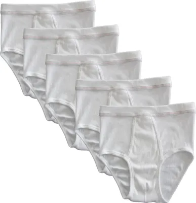 5er Pack Herren Slip weiß mit Eingriff