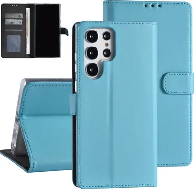 Produktbild von Samsung Galaxy S22 Ultra Book type Case - Card holder - Magnetic closure - Light Blue