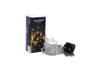 Obrázek produktu pro Tesla - dekorativní nano řetěz Hvězda 1,5cm, 50LED, 2700K, 5m + 3m kabel, 230V, časovač, IP44