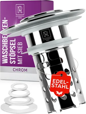 Zdjęcie produktu dla M. ROSENFELD HOME Korek do umywalki z sitkiem – pop-up przeciw włosom