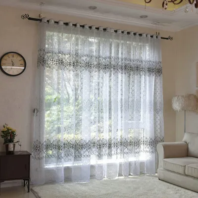 Vorhänge Set von 2, halbtransparent 140x225 cm, weiß