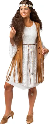 Produktbild von Fransenweste Hippie Flower Power 70er Jahre Karneval Fasching Kostüm unisize