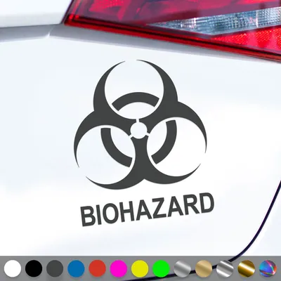 Produktbild von PantherPixel Biohazard Aufkleber Hinweis Warnung Vorsicht Sticker Auto Geschenkidee Farbe Dunkelgrau