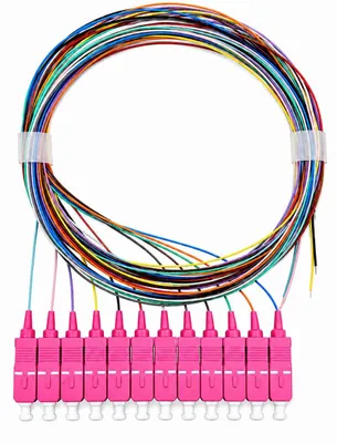 Produktbild von Elfcam® - Farbkodiertes Glasfaserpigment 12 Fasern SC/UPC OM4 Multimode ohne Ummantelung