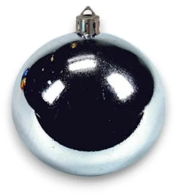 Immagine prodotto di Set di 4 sfere lisce decorative argento diametro 55 mm in plastica lucida per decorazioni