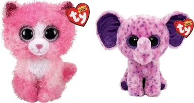 Zdjęcie produktu dla Ty - Wypchane zwierzęta - Beanie Boo's - Kot Reagan i Słoń Eva