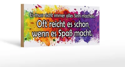 Produktbild von Holzschild Spruch 27x10cm muss nicht alles Sinn machen