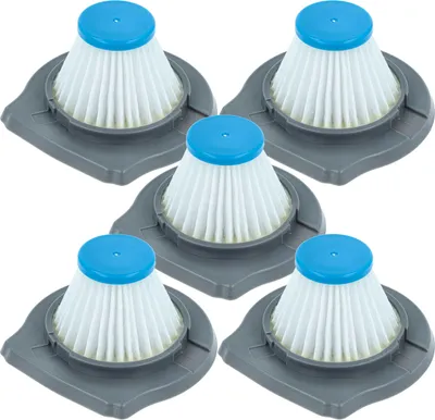 Produktbild von vhbw 5x Feinfilter kompatibel mit Black & Decker Reviva Staubsauger - Luftfilter Blau Grau Weiß