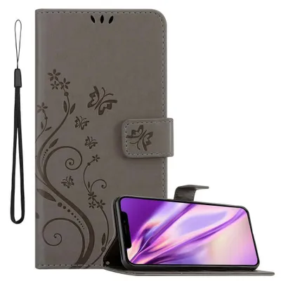 Produktbild von Cadorabo Hülle für Apple iPhone 11 PRO Schutz Hülle in Grau Schutzhülle Handy Hülle Etui Case Blumen Flower