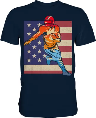 Produktbild von Amerikanische Flagge American Football T-Shirt – Navy / M
