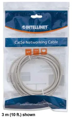 Immagine prodotto di Intellinet 336765 INTELLINET Patchkabel RJ45 U/UTP Cat6 5.00m Hebelschutz grau