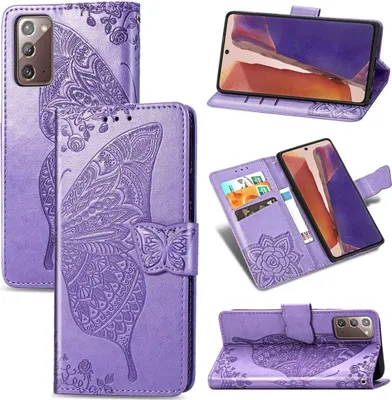 Produktbild von König Design Hülle kompatibel mit Samsung Galaxy Note 20 Kunstleder Handyhülle - Handy Case Violett