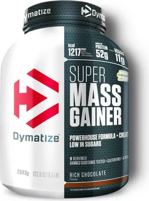 Produktbild von DYMATIZE Weight-Gainer Pulver Super Mass Gainer Kohlenhydrate Rich Chocolate 2943 g