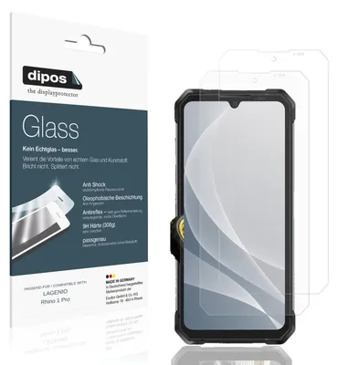Produktbild von 2x Schutzfolie für LAGENIO Rhino 1 Pro matt - Anti-Shock 9H Folie dipos Glass Kunststoffglas