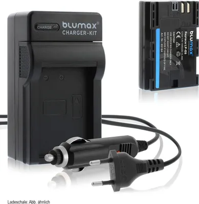 Produktbild von 1x Akku + Lader für Canon LP-E6  EOS R R5 R6 5DS 90D  LP-E6N 1400 mAh (7,4V)