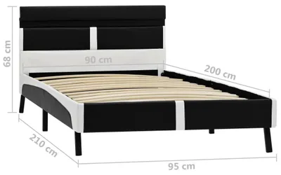 Produktbild von vidaXL Bettgestell mit LED Schwarz Kunstleder 90x200 cm