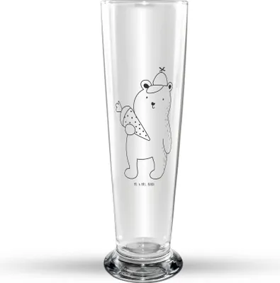 Produktbild von Mr. & Mrs. Panda Bierglas Bär Schultüte - Transparent - Geschenk, Einschulung, Mr Mrs Weizenglas, Schulanfang, Weißbierglas, Bier Glas, Weizenbier, Schulbeginn, Weizen