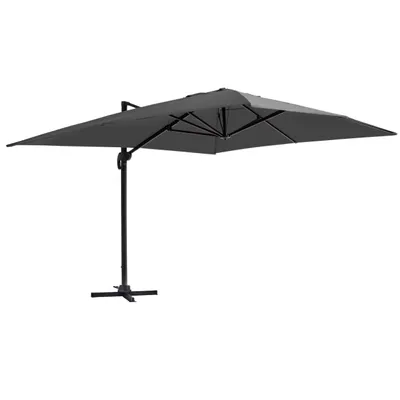 Image de Parasol déporté inclinable et rotatif 4x3m aluminium gris anthracite - Oviala Caserta