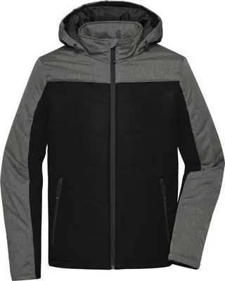 Produktbild von Sportliche Winterjacke mit Kapuze black/anthracite-melange, Gr. L