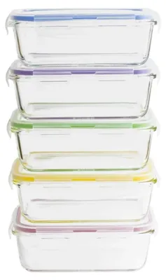 Aufbewahrungsboxen Glas 5er-Set 850 ml BPA-frei spülmaschinenfest