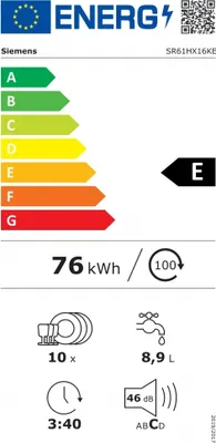 Image de Lave-vaisselle 45cm 10 couverts tout intégrable - Siemens - SR61HX16KE - iq100