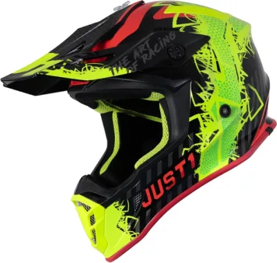 Obrázok produktu pre Motocyklová prilba JUST1 J38 MASK, neónovo žltá/červená/čierna, XL