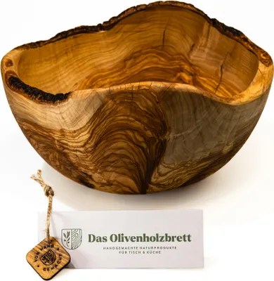 Produktbild von Große Obstschale aus Olivenholz, Naturrand 30 cm