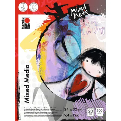 Produktbild von Marabu 1612000000074, Kunstdruckpapierblock, 300 g/m², 20 Blätter