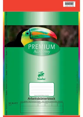 Produktbild von Staufen® 734044241 Arbeitsblätterblock PREMIUM LIN 21 - A4, 80 g/qm, 50 Blatt, beidseitig liniert mit Rahmen