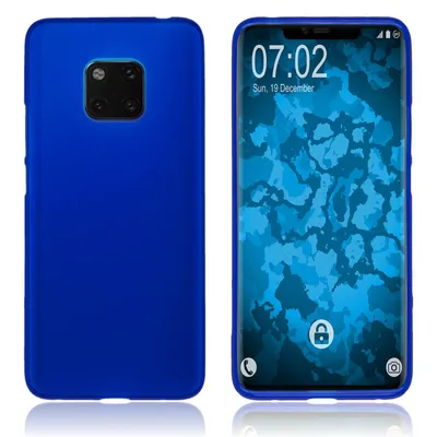 Produktbild von PhoneNatic Case kompatibel mit Huawei Mate 20 Pro - blau Silikon Hülle matt Cover