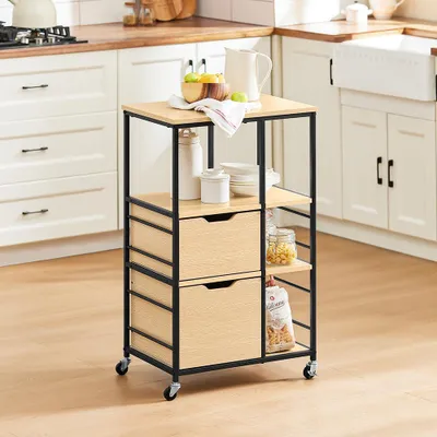 Obrázek produktu pro Servírovací vozík - Kuchyňský vozík - Vozík na kolečkách - Vozík - Příruční stolek - Průmyslový design
