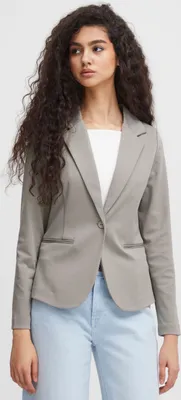 Produktbild von ICHI IHKATE Damen Blazer Jackenblazer Anzugsjacke mit 1-Knopf-Form Stretch Reverskragen Paspeltaschen Slim fit