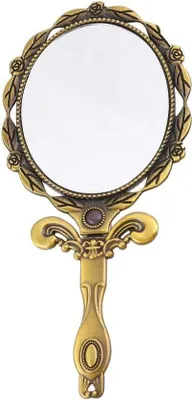 Obrázek produktu pro Cestovní ruční zrcátko – hliník – 15 x 7 cm – bronz