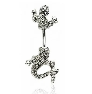 Produktbild von Taffstyle Bauchnabelpiercing Reverse Bauchnabelpiercing Stecker Eidechse Kristall Augen, Clear