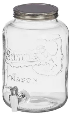 Produktbild von VIVALTO Getränkespender Wasserspender 3,8 l aus Glas Zapfspender Cocktail Saft Zapfhahn