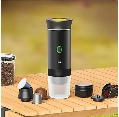 Produktbild von AIORBER Kapsel kaffeemaschine, kompakt & kabellos, 3-in-1 system für Espresso & Heiß-/Kaltgetränke, Superleicht & tragbar, Kapselmaschine, Schwarz