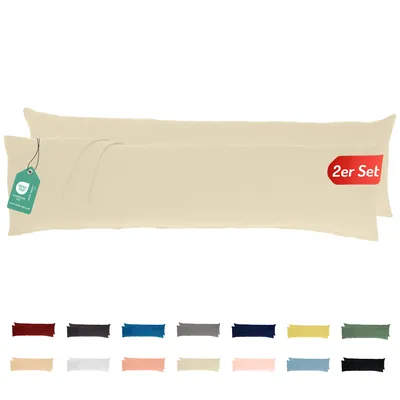 Produktbild von Jersey Kissenbezug 2er Set 40x145 cm 100% Baumwolle Creme