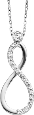 Produktbild von Julie Julsen Anhänger mit Kette 925 Silber rhodiniert Infinity Zirkonia