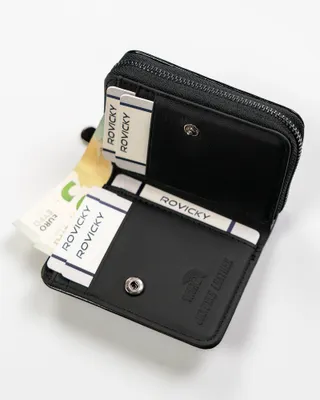 Obrázek produktu pro Rovicky dámská peněženka kožená červená RFID 10x8 cm