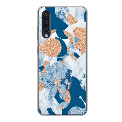 Produktbild von MuchoWow® Handyhülle Schutzhülle Hülle für Samsung Galaxy A50 Marmor - Geometrische Formen - Glitter Silikon Softcase Handy Hülle - Mobiltelefonhülle