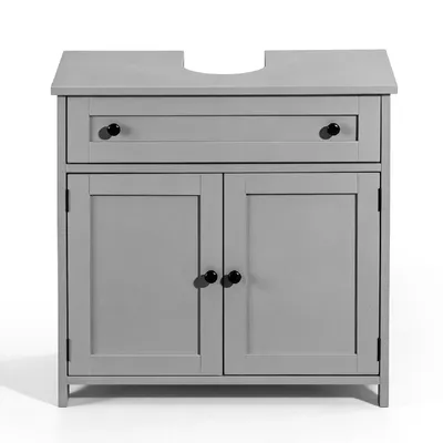 Produktbild von FCH Waschbeckenunterschrank mit große Schubladen, 2 Tür, Badezimmerschrank, 60x30x60 cm, Grau